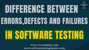 Difference between Errors, Defects and Failures in Software Testing